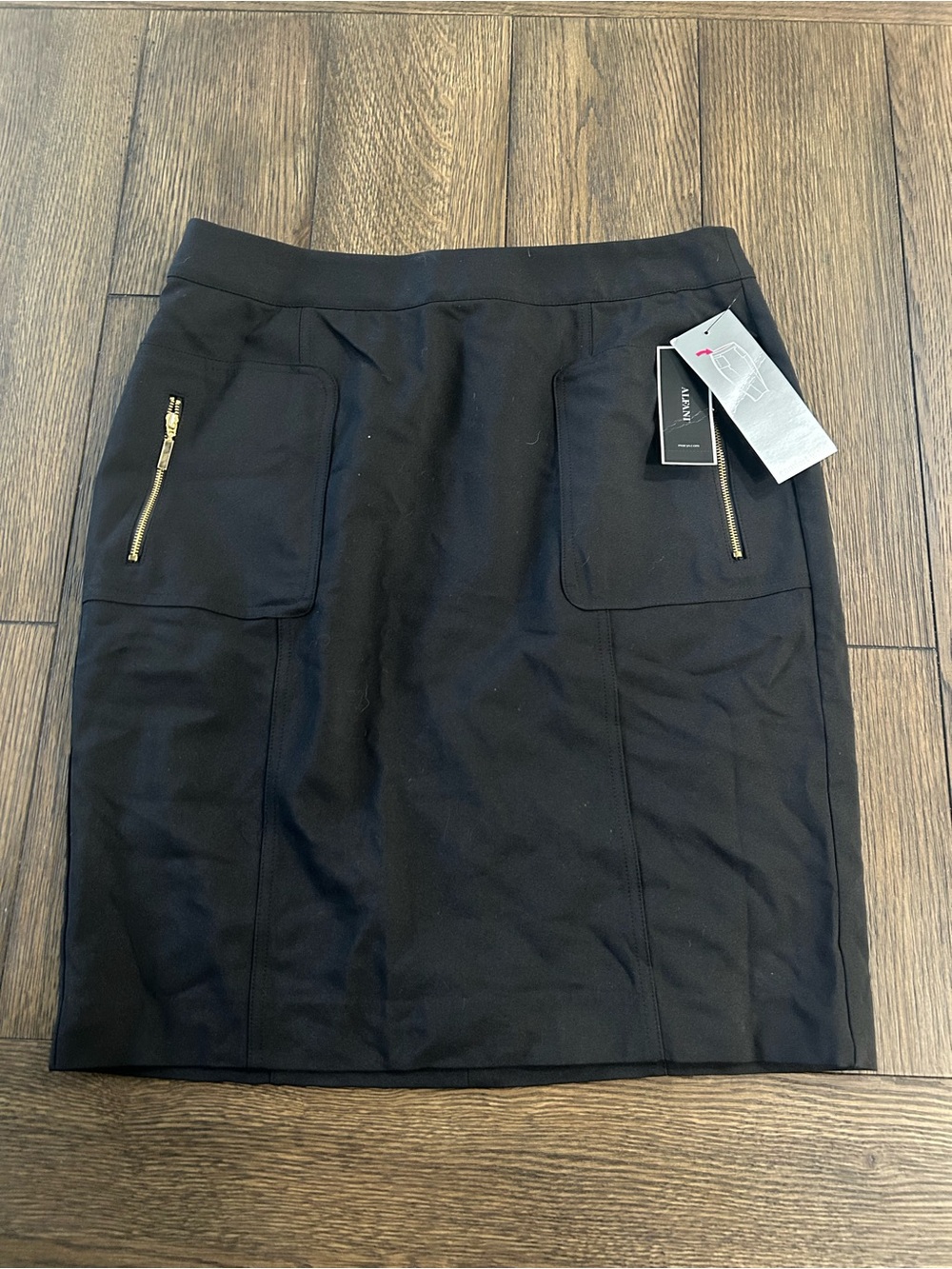 Alfani Black Pencil Skirt with Zip Pocket Detail